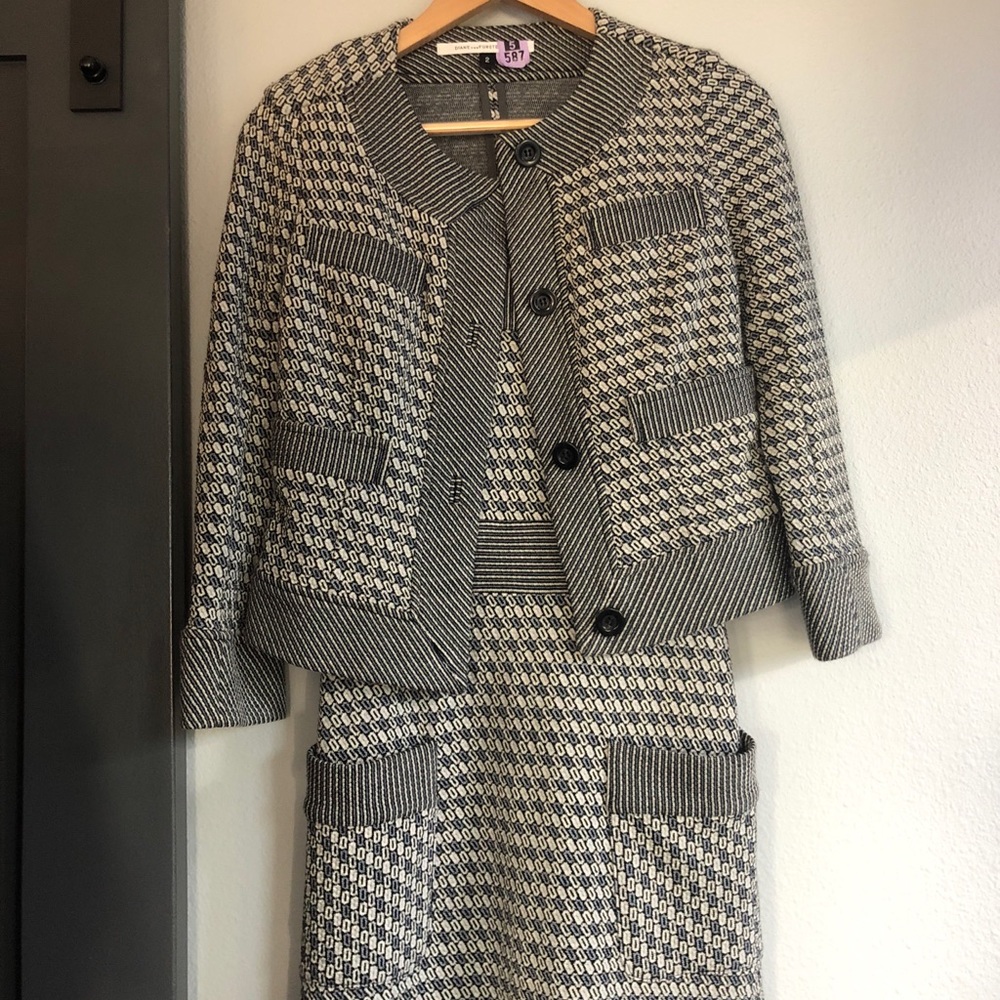 Rare- Diane Von Furstenberg dress with jacket